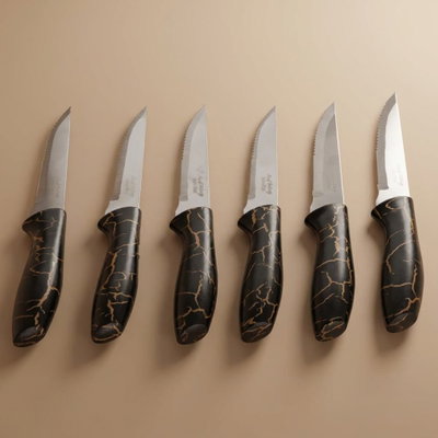 طقم سكاكين استيل السيف غاليري، 6 قطع - أسود product image 1