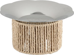 ستاند تقديم ستانلس اسيل السيف غاليري، 25x25x13 سم، كبير، قاعدة خوص - فضي بيج product image