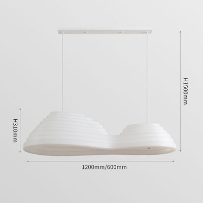 ثريا مودل مشكاتي، معلقة بالسقف، 2 لمبة، ألومنيوم أكريليك - أبيض product image 3