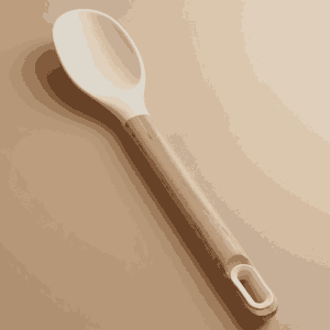 ملعقة خدمة سيليكون السيف غاليري، يد خشب - أبيض product image
