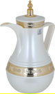 Al Saif Gallery Amal thermos set, 1/1 liter, 2 pieces, thermal glass inner shell, plastic outer shell - pearl product image 3