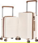 طقم شنط سفر بولي كربونات ليمرا، 20 24 بوصة، 4 عجلات، بزاوية 360 درجة، OT-9001 - بيج ذهبي product image 1