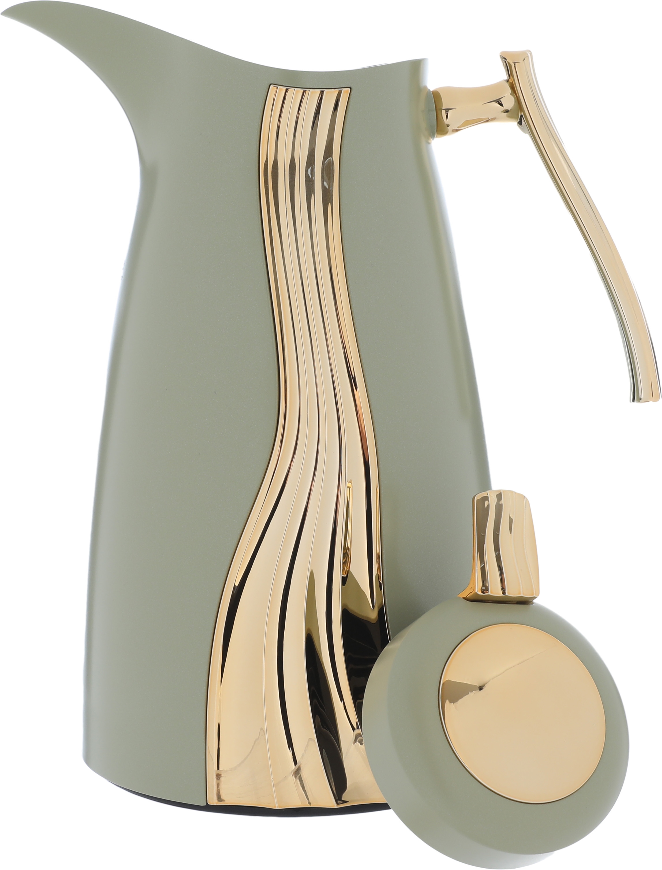 Al Saif Gallery Karma Glass Thermos Set, 1 liter, glass inner container, plastic outer shell - light green product image 3
