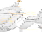 طقم تقديم شاي زجاج السيف غاليري، 26 قطع - شفاف ابيض product image 1