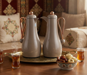 طقم ترامس غيم السيف غاليري، قطعتين، 1/1 لتر، حافظة داخلية زجاج، يد ذهبي - كابتشينو product image 2