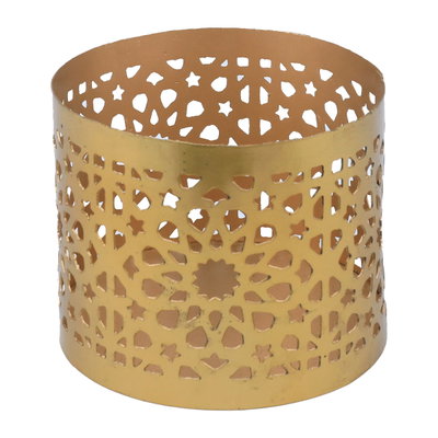 علبة بهارات دائرية استيل هندي العين الاندلسية، 10×8 سم - ذهبي بني product image 5