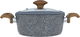 Falez set of granite pots with glass lid, 9 pieces, wooden handle - dark grey product image 3