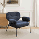 Modern Metal Chair, 85×60×60 Cm, Bouclé Fabric And Foam - Dark Gray product image 1