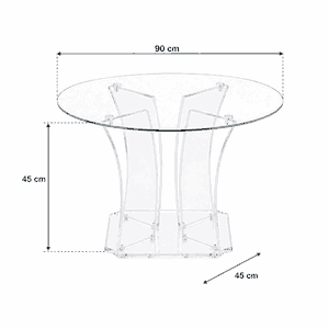 طقم طاولات اكريلك و زجاج، 5 قطع - شفاف product image 2