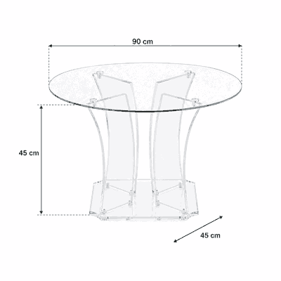 طقم طاولات اكريلك و زجاج، 5 قطع - شفاف product image 2