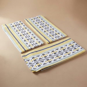 طقم حامل منشفة قماش السيف غاليري، 3 قطع - أصفر أبيض product image