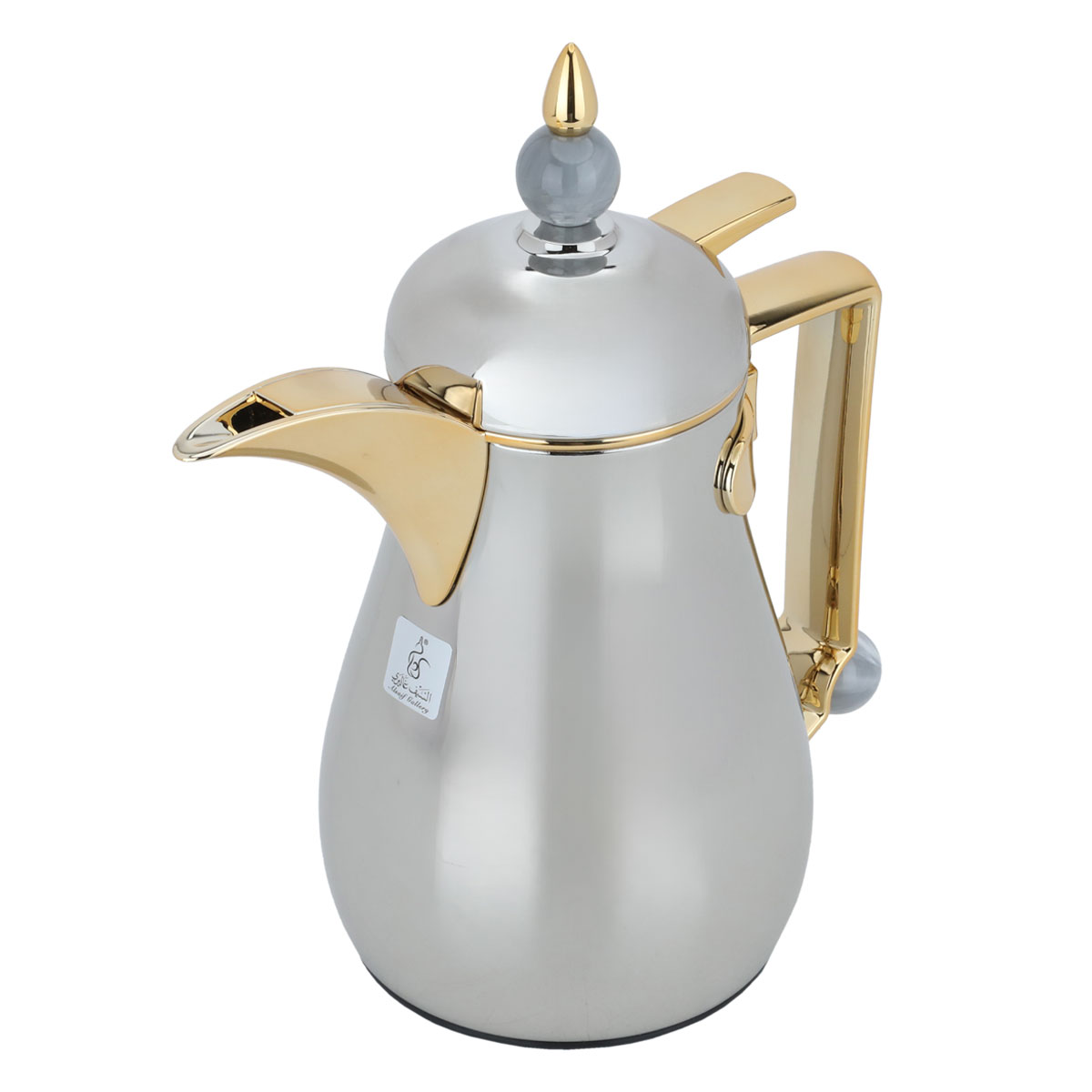 Al Saif Gallery Crystal Thermos, 0.35 liters, thermal glass inner container, steel outer shell - silver gold product image 2
