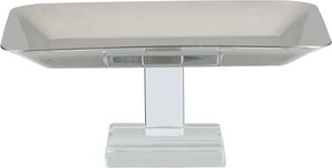 Al Saif Gallery Stainless Steel Serving Stand, 16x10x7 cm, Acrylic Base, Rectangular - Transparent Silver product image 2