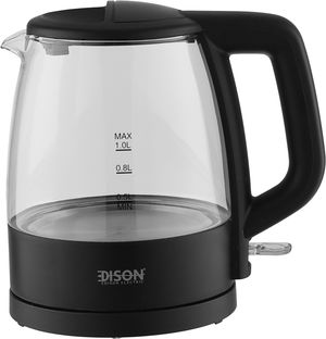 Edison Keg5832-Gs Stainless Steel Electric Kettle, 2200-1850W, 1L, Black Handle - Black Clear product image