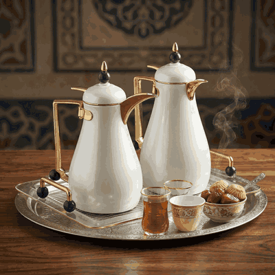 طقم ترامس كريستال السيف غاليري، 1/0.7 لتر، طوفرية، حافظة داخلية زجاج حراري، هيكل خارجي استيل - لؤلؤي ذهبي product image 2