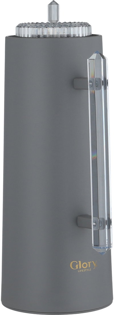 Glory Lean Thermos, 1 Liter, Glass Inner Container, Push Button, Transparent Handle - Gray product image 3