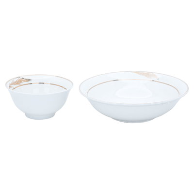 طقم سفرة بورسلان السيف غاليري، 77 قطعة، نقش سنبلة ذهبي - أبيض product image 5