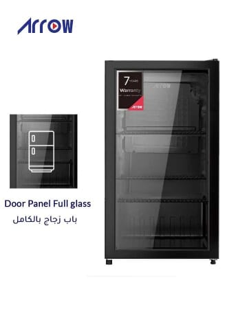 Arrow RO-110SCK No-Frost Mini Bar Refrigerator, 90 Liters, 3.2 Cubic Feet, 3 Shelves, Glass Door - Black product image 3