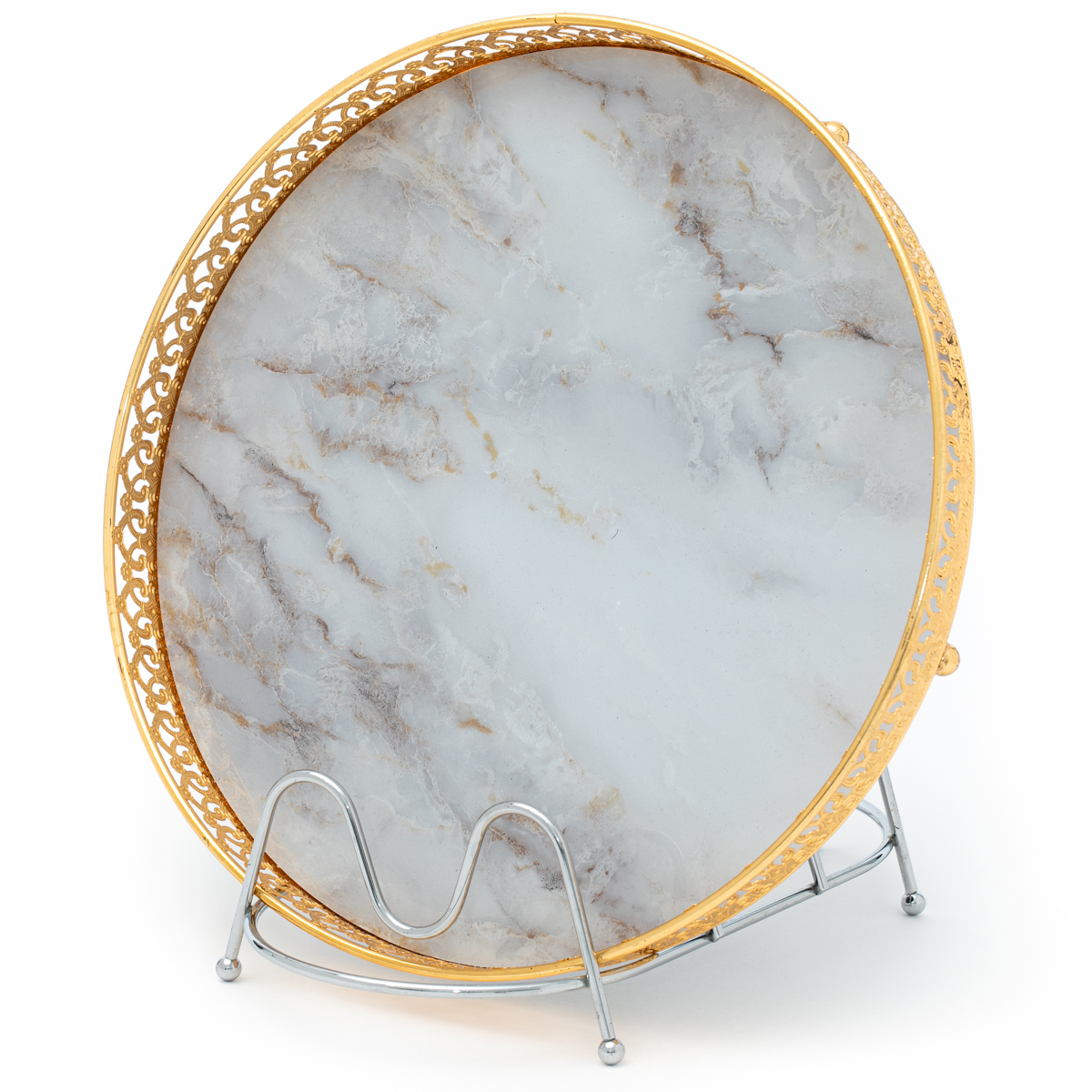 طوفرية الومونيوم السيف غاليري، 35x35x3.8 سم - ابيض ذهبي product image