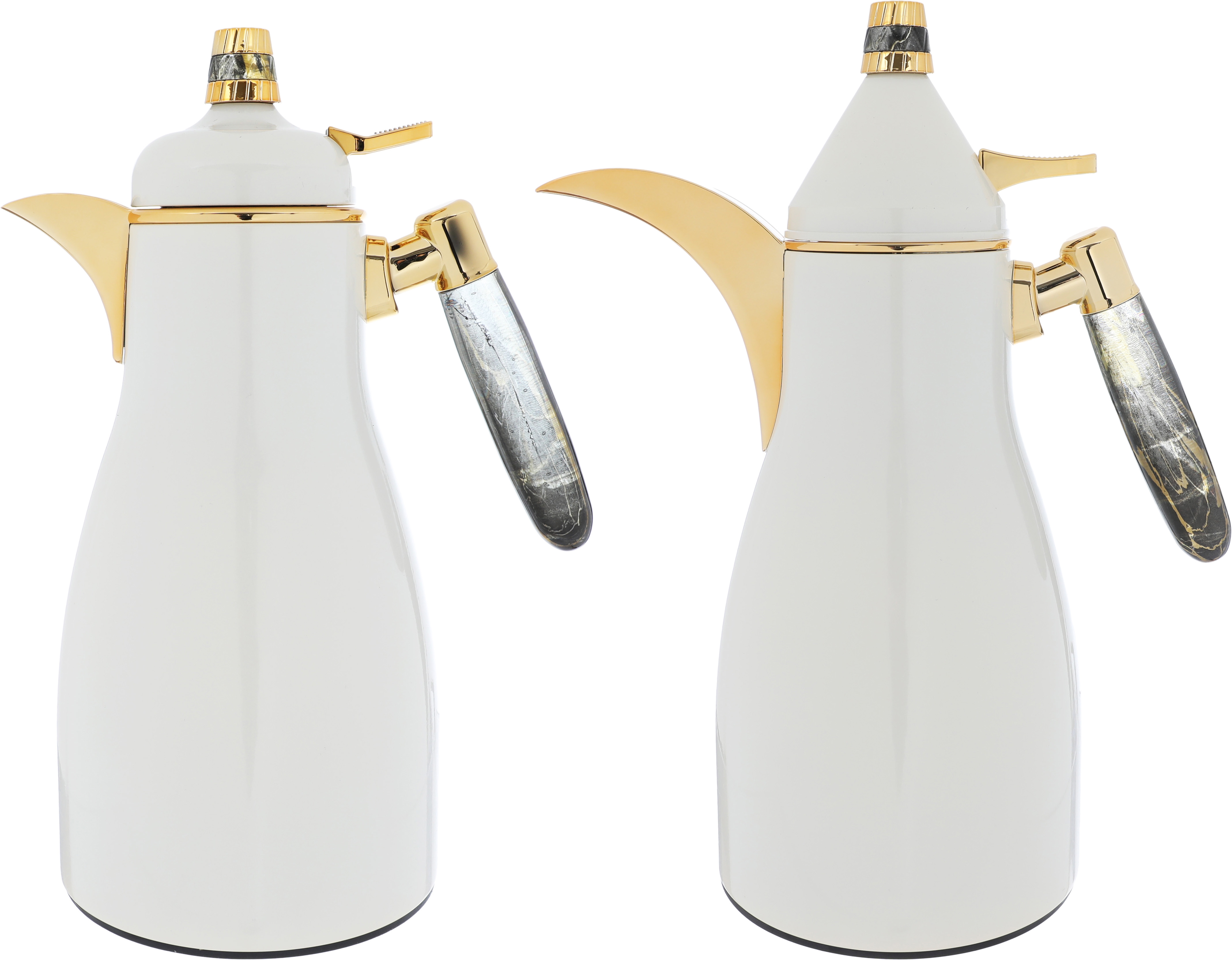 Al Saif Gallery Maimouna thermos set, two pieces, 1/1 liter, thermal glass inner shell, steel outer shell - pearl product image