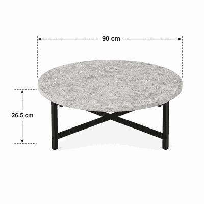 طقم طاولات خشب MDF و معدن، 5 قطع - اسود رمادي product image 2