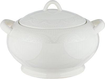 طقم سفرة بورسلان السيف غاليري، 44 قطعة، حواف مزخرفة - ابيض product image 4