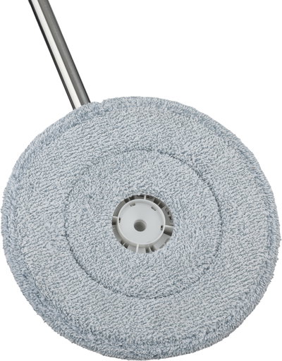 طقم ممسحة أرضيات ريبال ماجيك، دائري، عصا استيل 120 سم، 2 فرشاه تنظيف - أبيض رمادي product image 6