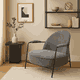 Modern Metal Chair, 85×60×60 Cm, Bouclé Fabric And Foam - Gray product image 1
