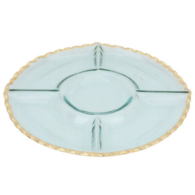 صحن زجاج السيف غاليري، 2×33 سم، مقسم،حواف ذهبية - شفاف product image 1
