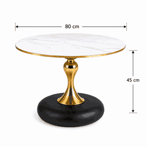 طقم طاولات سيراميك و ستيل و اكرليك، 7 قطع - اسود ذهبي product image 2