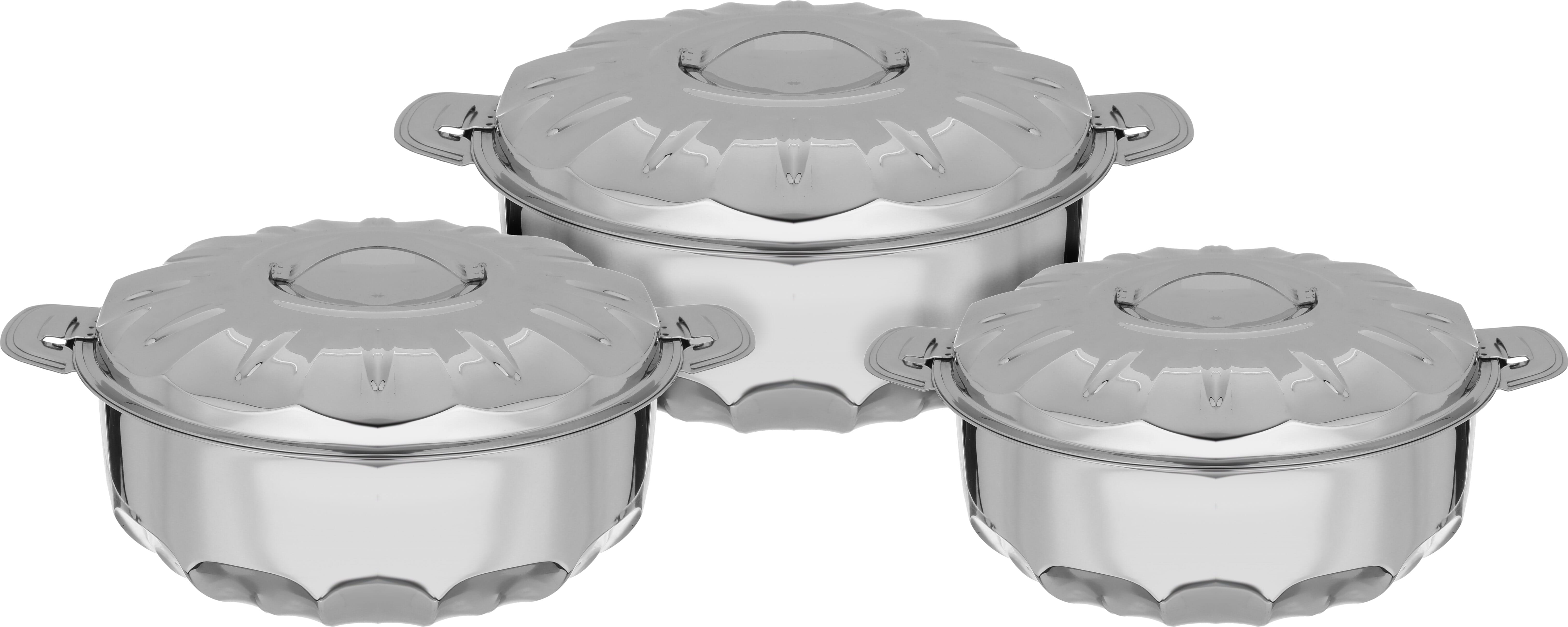 Maya Steel Al Saif Gallery Container Set, 3 Pieces, 2.5, 3.5, 5 Liters - Silver product image 1