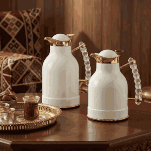 طقم ترامس فريدة السيف غاليري، قطعتين، 0.7 / 1 لتر، حافظة داخلية زجاج حراري، هيكل خارجي استيل - بيج product image 2