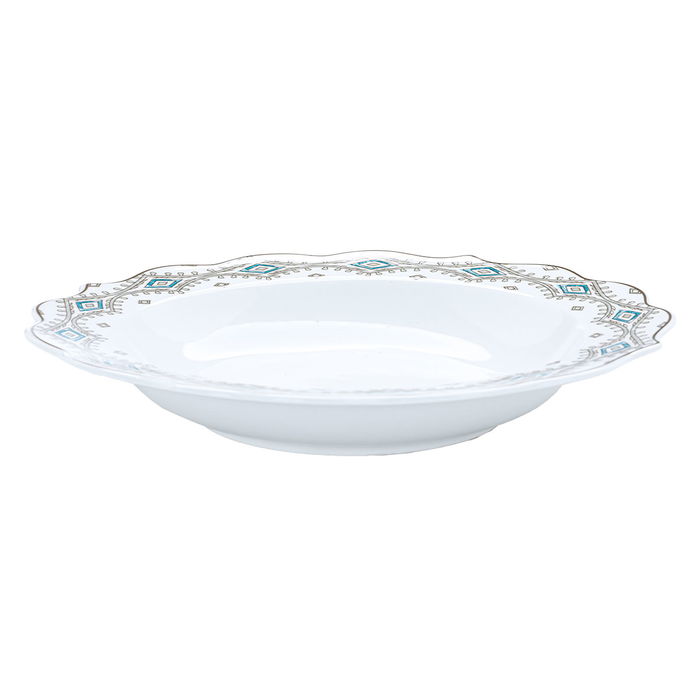 طقم عشاء بورسلان منقوش السيف غاليري، 24 قطعة - أبيض product image 4