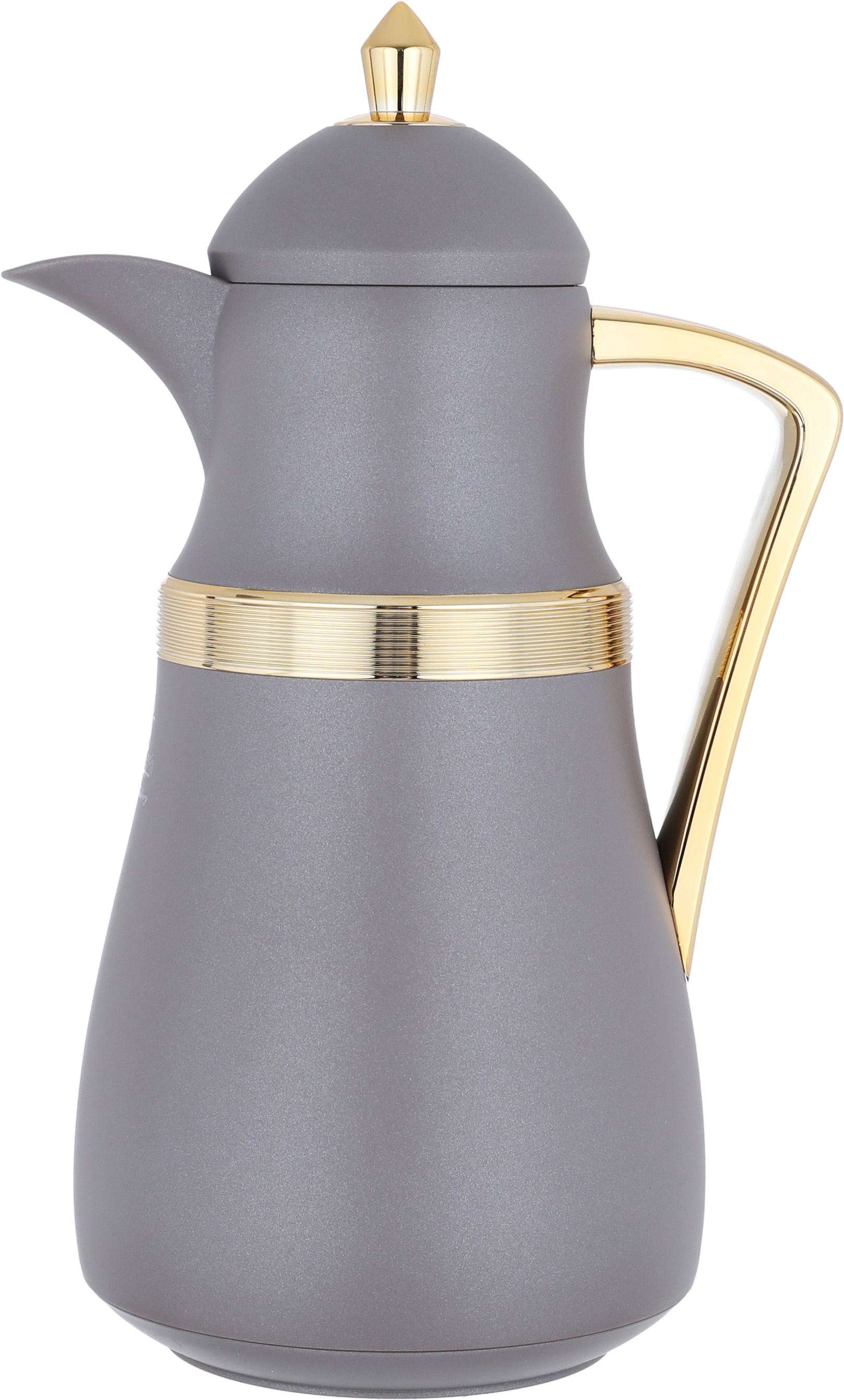 Al Saif Gallery Najd thermos set, 1 liter, thermal glass inner shell, plastic outer shell, 2 pieces - golden cappuccino product image 3