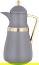 Al Saif Gallery Najd thermos set, 1/1 liter, thermal glass inner shell, plastic outer shell - golden cappuccino product image 3