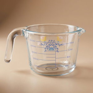 AlSaif Gallery Glass Measuring Cup, 500 ml, Rose Pattern - Clear product image