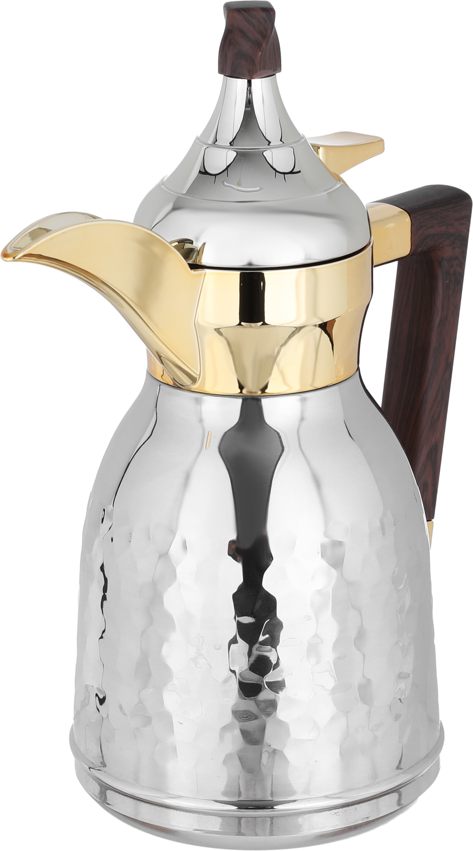 Alsaif Gallery Nawaf Steel Dallah, 0.35 litres, wooden handle - silver gold product image 3