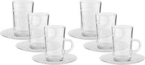 Al Saif Gallery glass tea set, 12 pieces - Clear product image