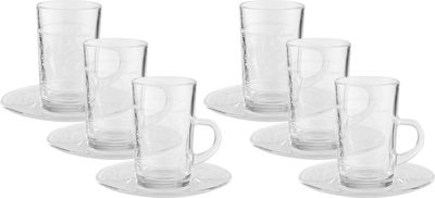 Al Saif Gallery glass tea set, 12 pieces - Clear product image 1