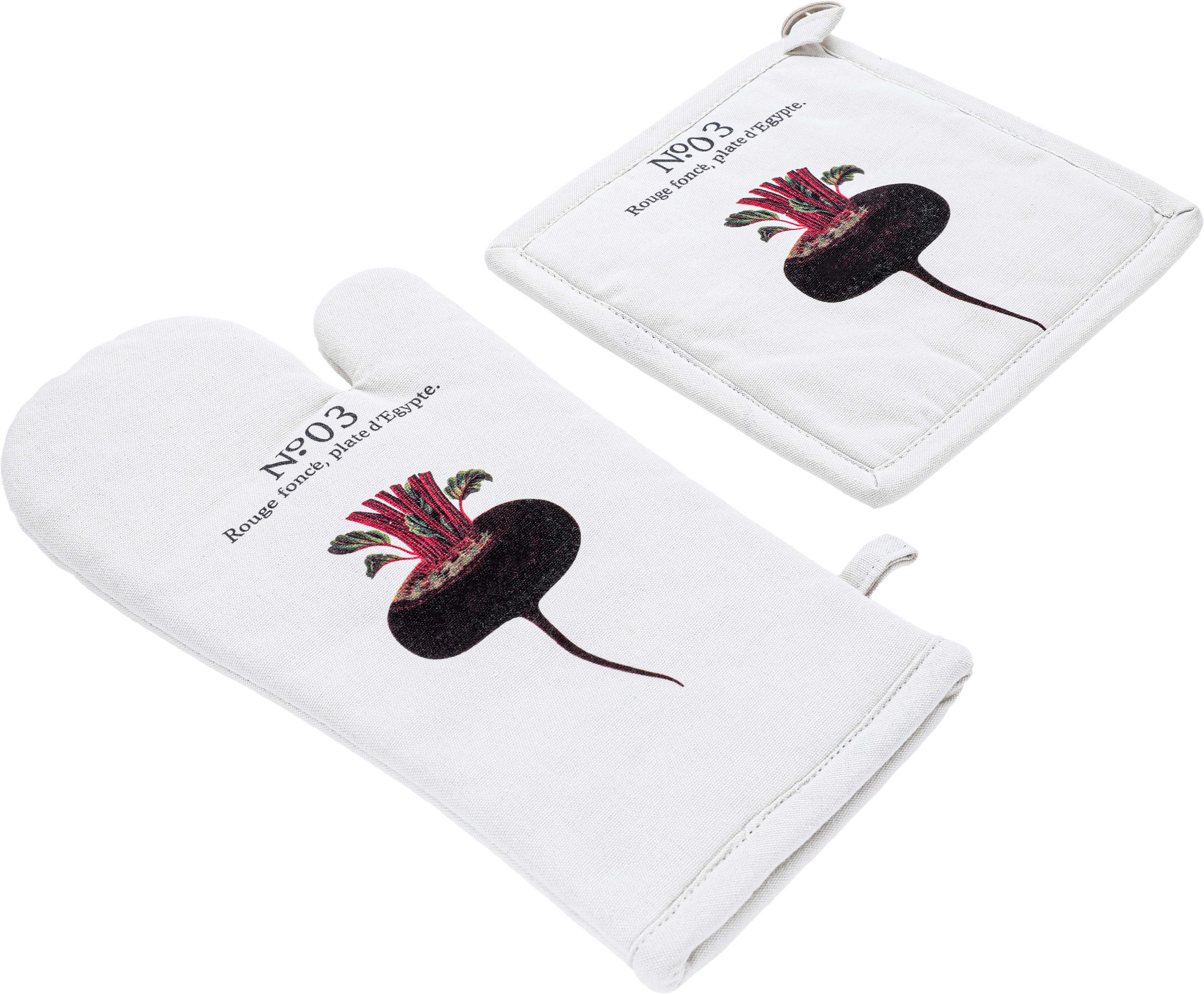 Set of gloves + handles from Al Saif Gallery fabric, two pieces - beige product image