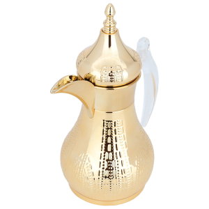 Al Saif Gallery Haila Steel Thermos, 0.7 liters, engraved, transparent handle - gold product image 2