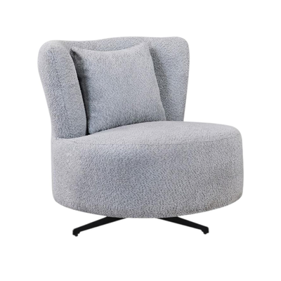 كرسي مودرن معدن، 85×80×75 سم، قماش بوكليه - رمادي product image 3