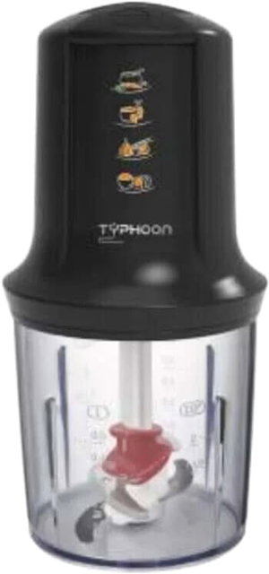 مفرمة خضروات تايفون، 300 واط، 0.5 لتر، 4 شفرات، TY-2-005B - اسود شفاف product image