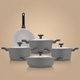 طقم قدور جرانيت وألمنيوم بغطاء زجاج روبوست، 9 قطع - رمادي غامق product image 1