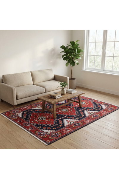 سجادة بوليستر سجادتي، 200×300 سم، نقش تراثي - أحمر product image 2