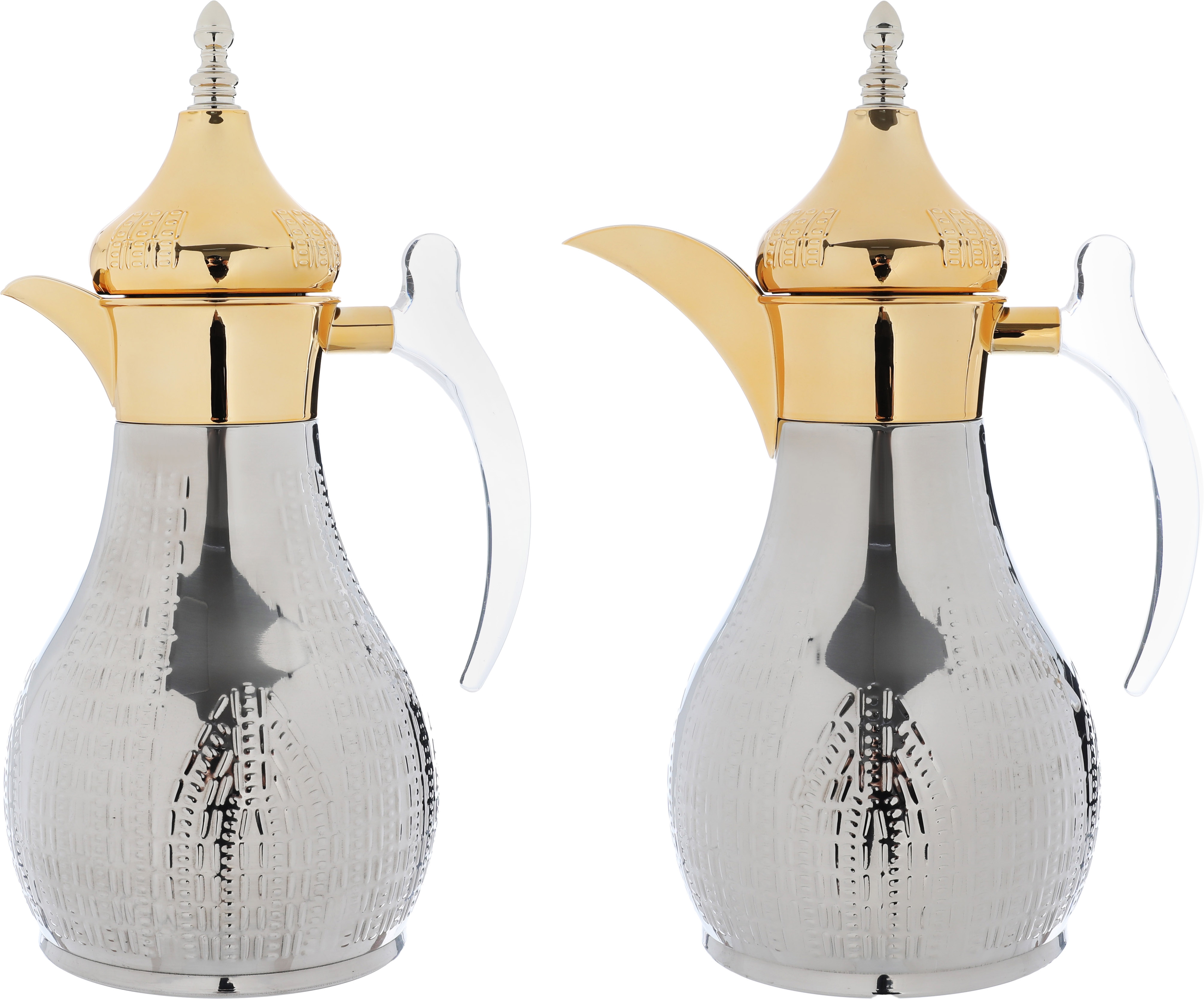 Al Saif Gallery Haila Thermos set, 1.2/1.2 litres, two pieces, steel inner case, steel outer case - silver and gold product image