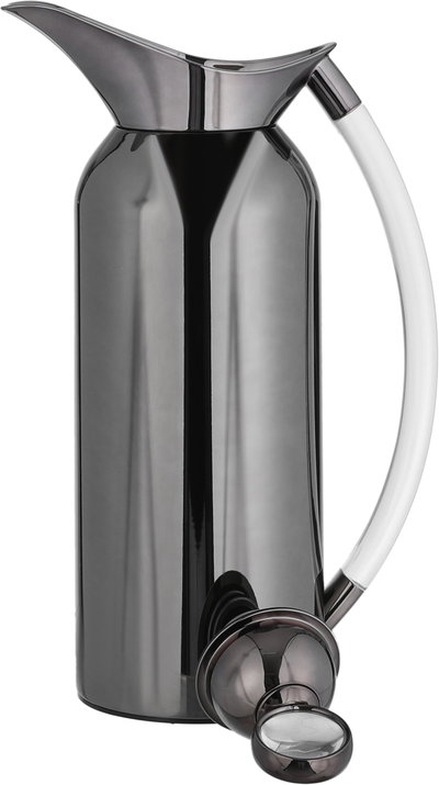 Al Saif Gallery Al Thuraya Thermos Set, 2 Pieces, 1/1 Liter, glass interior, transparent handle, push-button lid - black product image 10