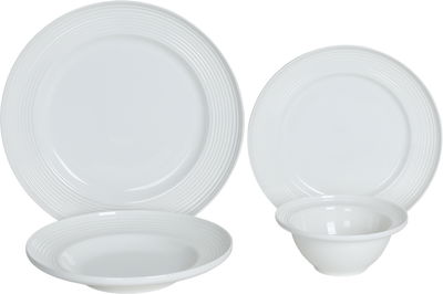 طقم سفرة بورسلان السيف غاليري، 24 قطعة - ابيض product image 1