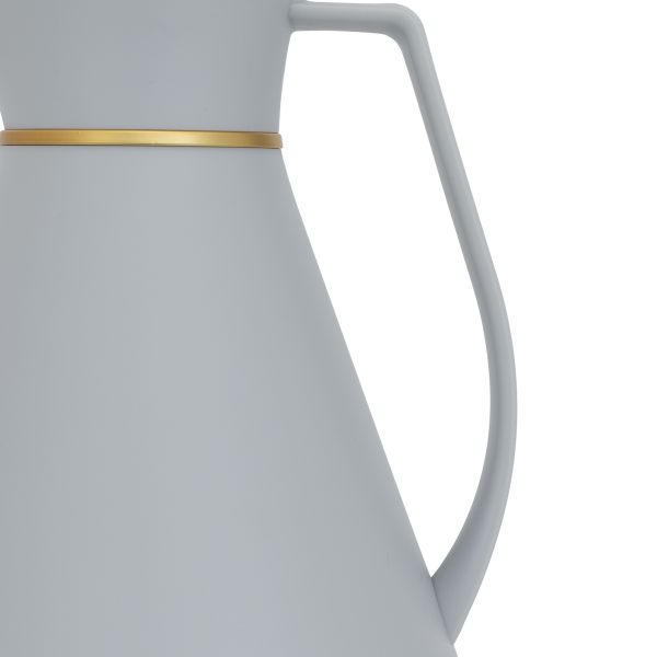 ترمس شيفون زجاج جلوري، 1 لتر، هيكل خارجي بلاستيك - رمادي فاتح product image 3