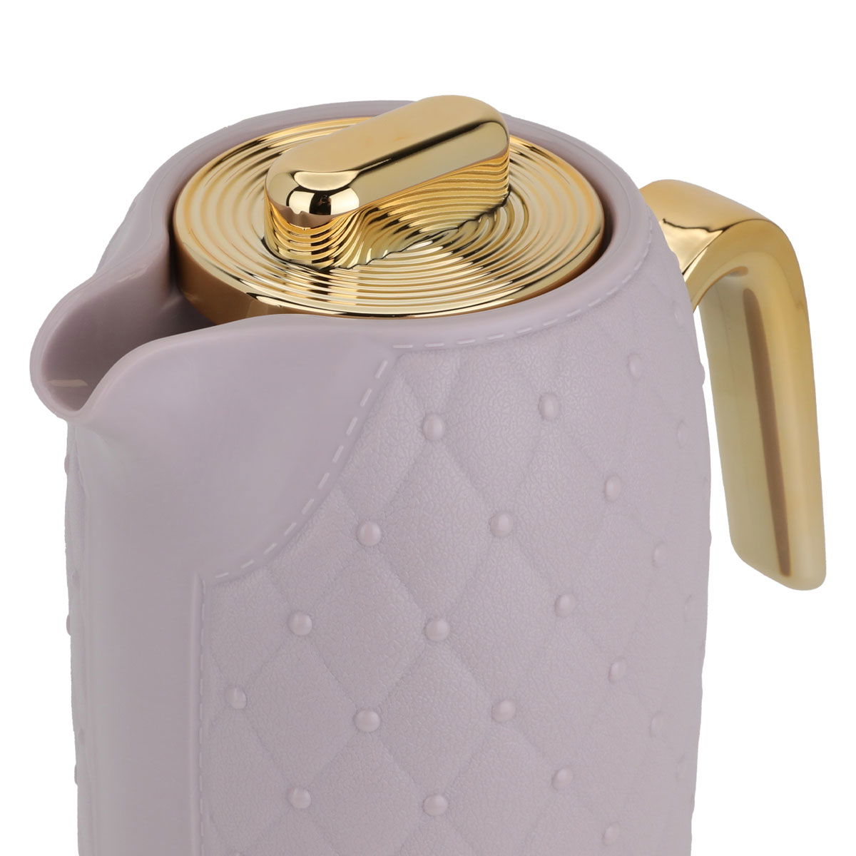 Timeless rattan thermos, 1 liter, golden handle, thermal glass inner shell, plastic outer shell - purple product image 4